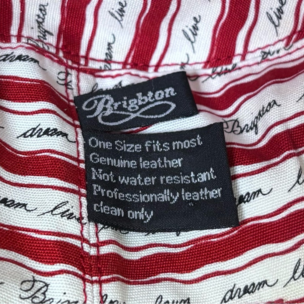 Brighton Cherry Red Leather Bucket Hat Boho OS - Picture 8 of 14